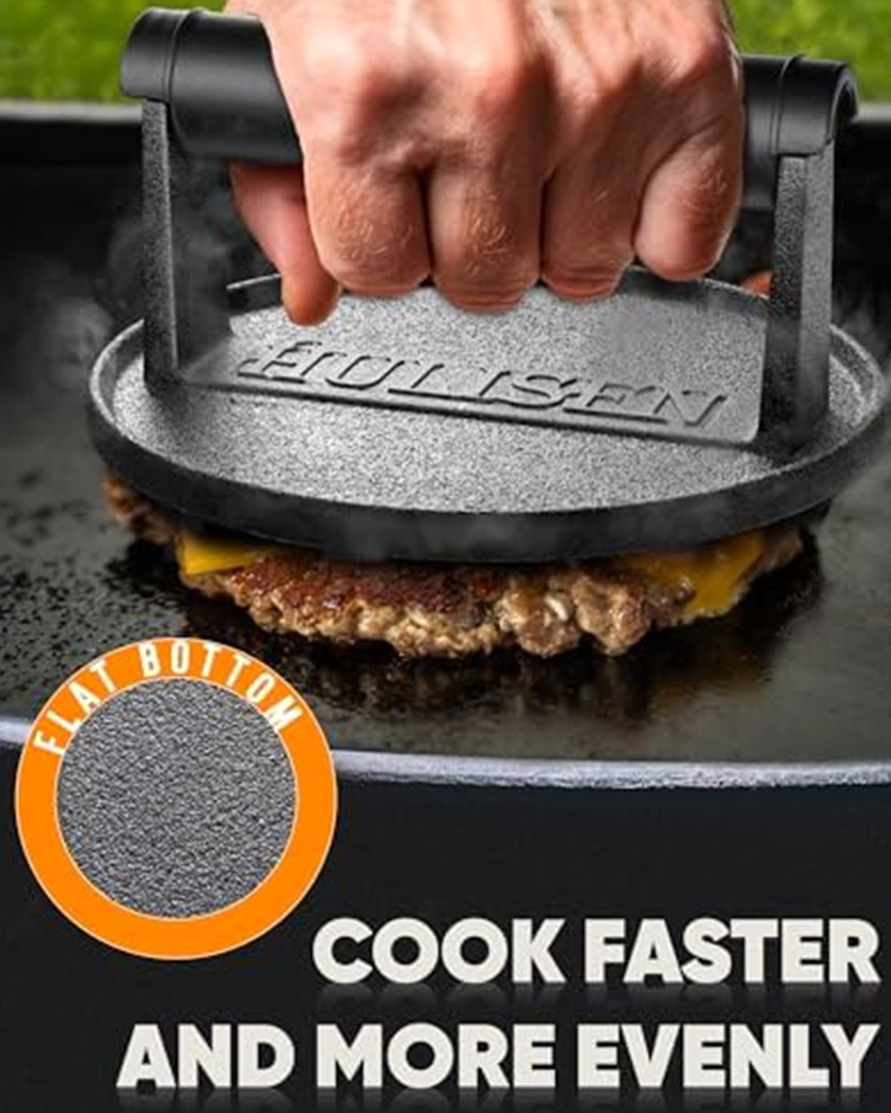 Cast Iron Burger Press, Pre-Seasoned 6-inch — photo 6 of 7